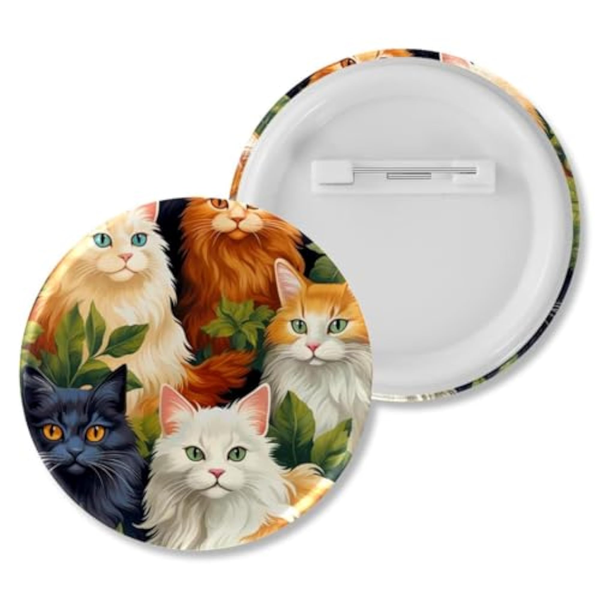 6-Pack Kids' Colorful Cat Button Pins, Personalizing Brooches